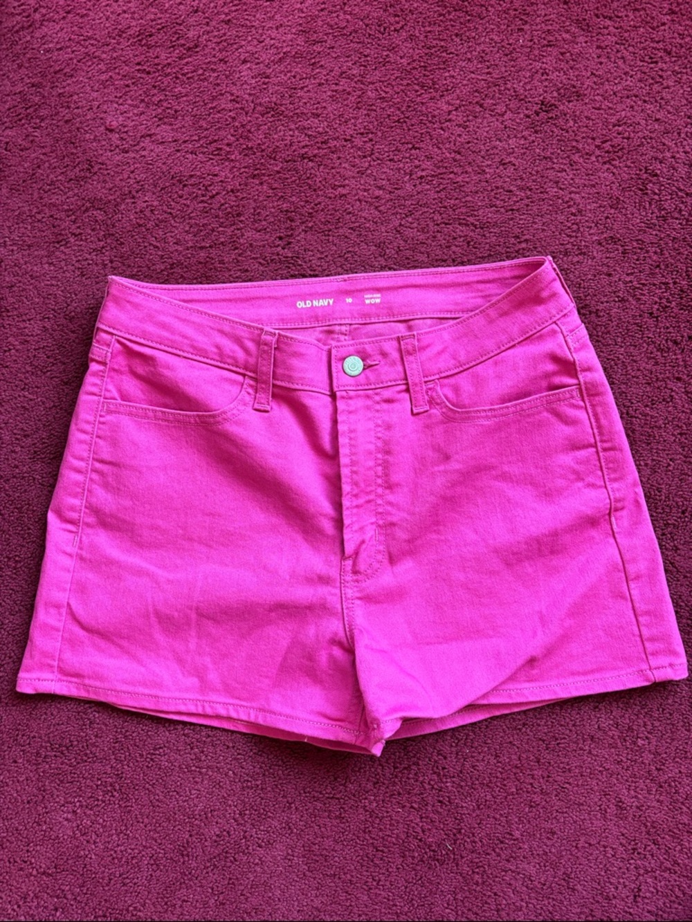 Old Navy Bright Pink High-Rise Denim Shorts